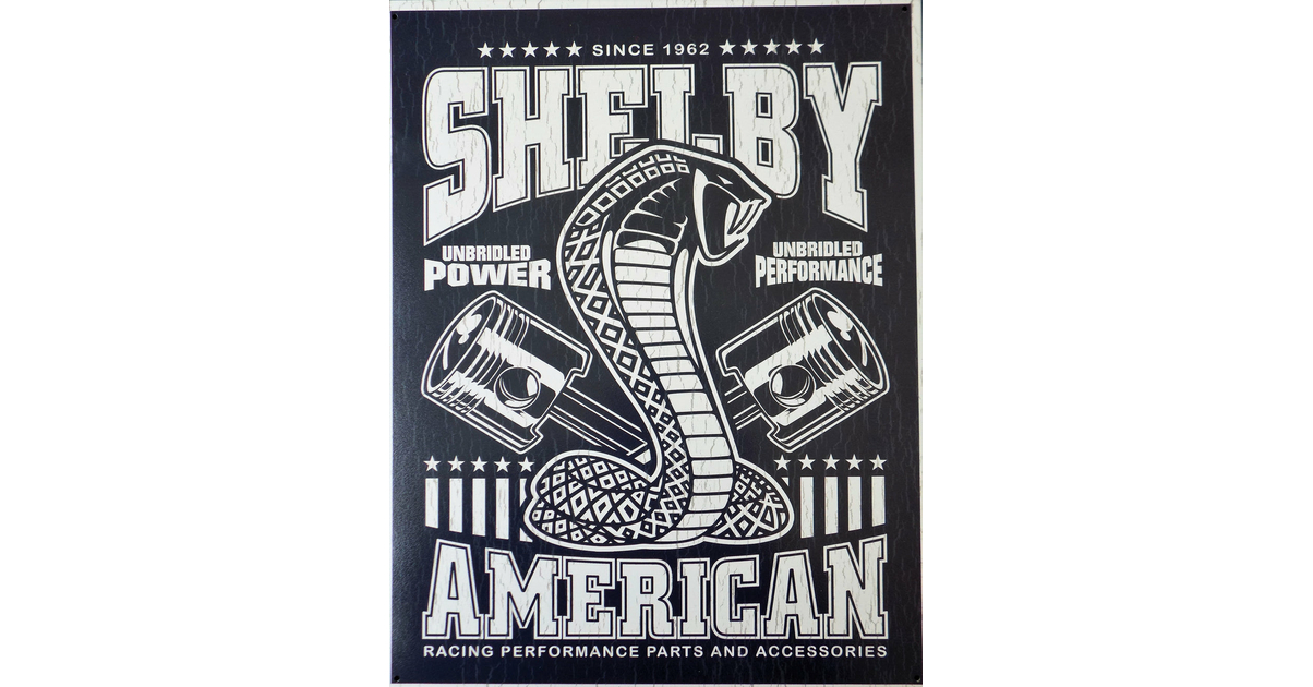 Plaque Enseigne Dibond Shelby – Décoration Garage Voiture, Panneau Métal Américain